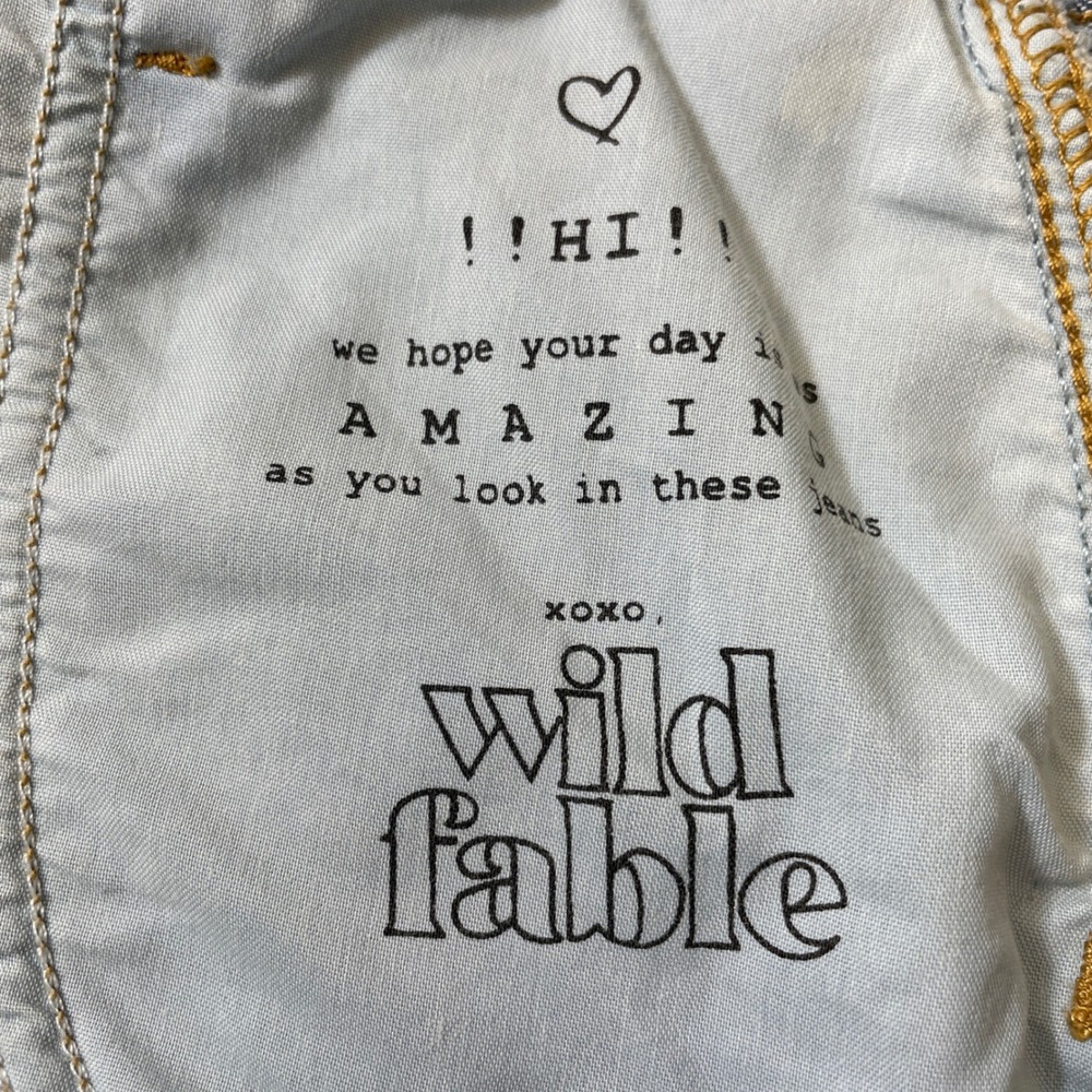 Wild Fable Womens Mid-Rise Baggy Cargo Jeans Blue Denim Size 2R Wide Leg Utility - Picture 14 of 14